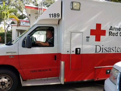 Local Red Cross vehicle to help with Harvey