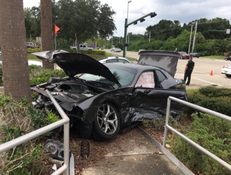 Off-duty deputy’s car strikes tree after crash