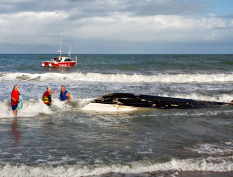 Boat beached at Treasure Shores Beach