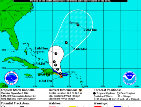 Tropical Storm forms near Puerto Rico