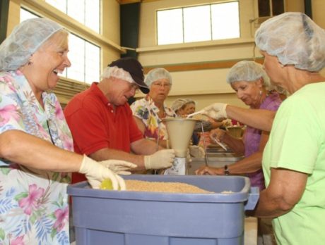 Packaging 100,000 nutritious meals for hungry children