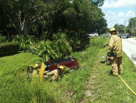 Crash ends with car in canal, 1 transported to trauma center