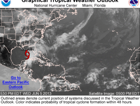 Tropical Storm Andrea forms in Gulf of Mexico