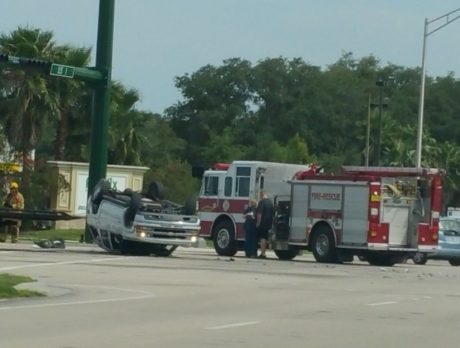 Rollover crash at area Publix sends 1 to hospital