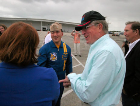 A Blue Angel zooms into Vero Beach during site evaluation