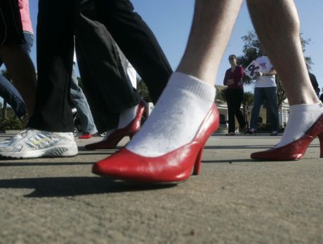 Men slip into high heels to bring awareness to domestic violence