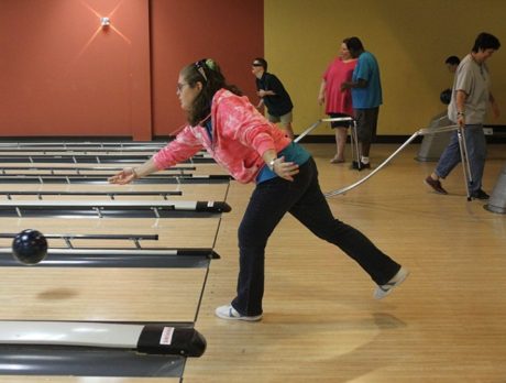 Special Olympics bowling practice