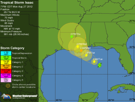 Hurricane Isaac forms in Gulf of Mexico