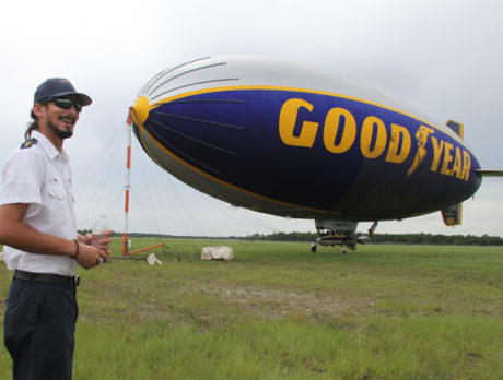 Goodyear Blimp waits out storm in Vero Beach