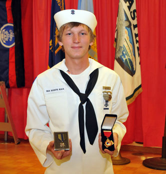 Sea scout receives high award for saving a life