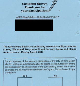 Mailed Vero electric survey sparks mass confusion