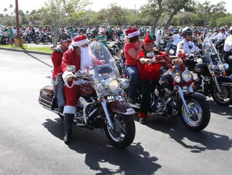 Motorcycle Santa, elves deliver toys to Moose Lodge for groups