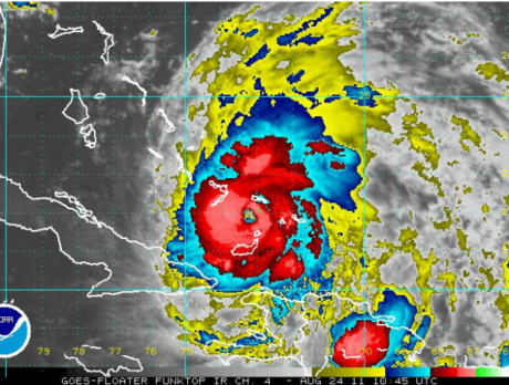Satellite imagery of Hurricane Irene