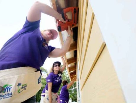 Ladies hammer away – constructing houses for Habitat for Humanity