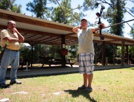 Taking aim during practice