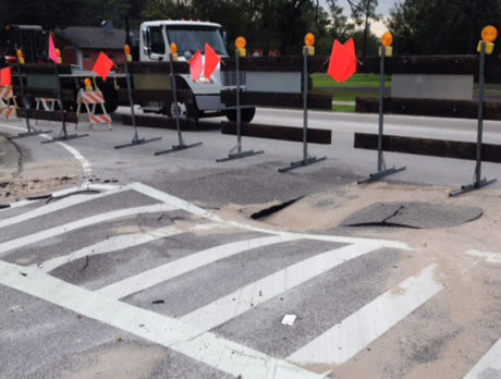 Water line break causes major road damage in Fellsmere