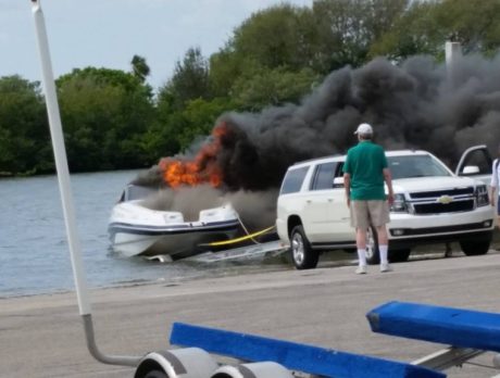 Boat fire erupts at Vero Beach boat ramp