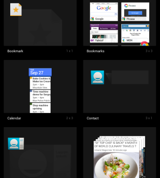 Android widget/bookmark