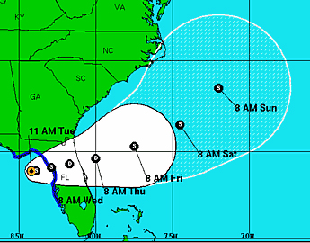 Indian River County now in cone of uncertainty for T.S. Debby