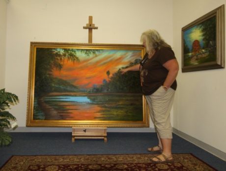 Highwayman painting on display