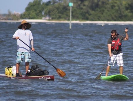 Sebastian Mayor meets environmental activist in middle of lagoon