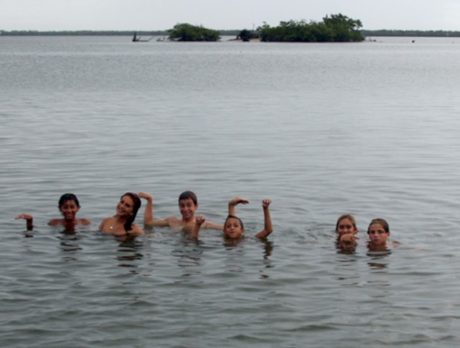 A rainy afternoon swim