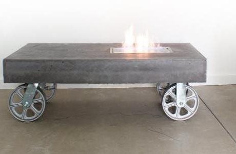 Rearrange your backyard with a concrete fire table