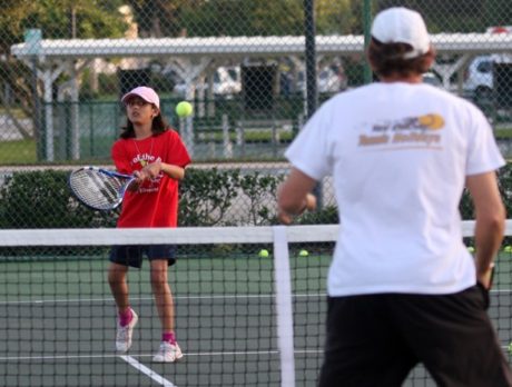 Playing tennis at Pocahontas Park