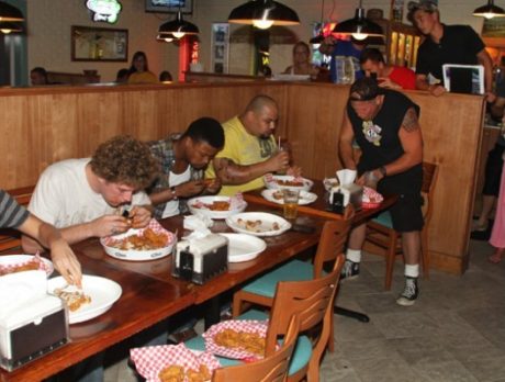 Wing eating contest at Mr. Manatee’s