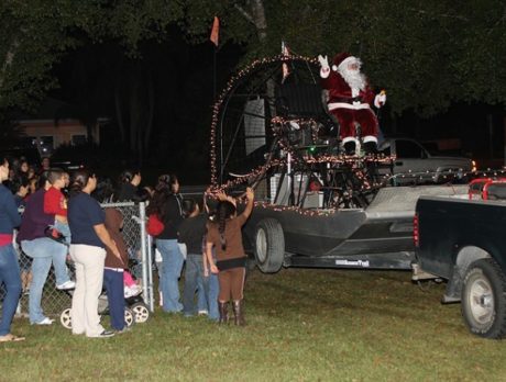 Santa arrives in Fellsmere via airboat