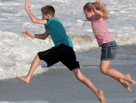 Taking a leap at the beach