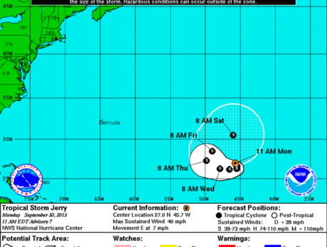 Tropical Storm Jerry forms in Atlantic