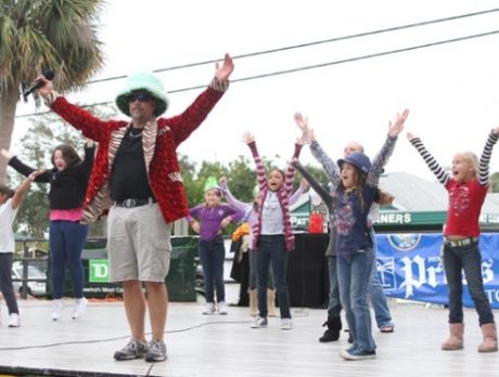 Dancing to stay warm at the Clambake Festival