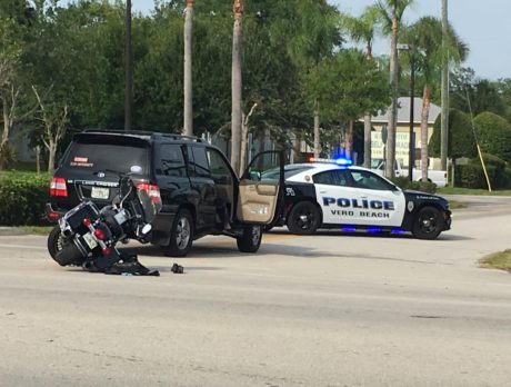 Motorcyclist seriously hurt in two-vehicle crash