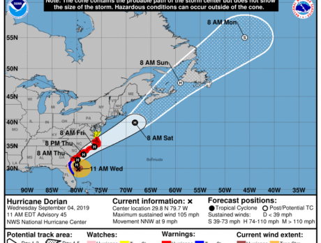 Weather warnings discontinued as Hurricane Dorian swirls north