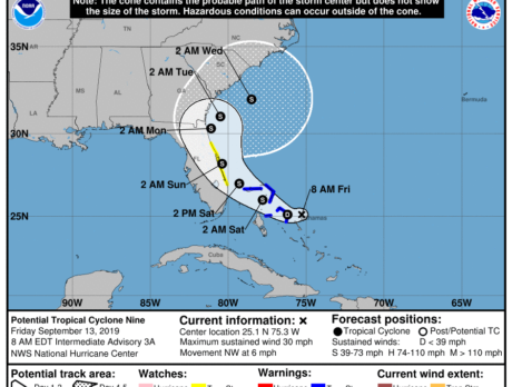 Tropical storm watch issued for TC ahead of Depression Nine