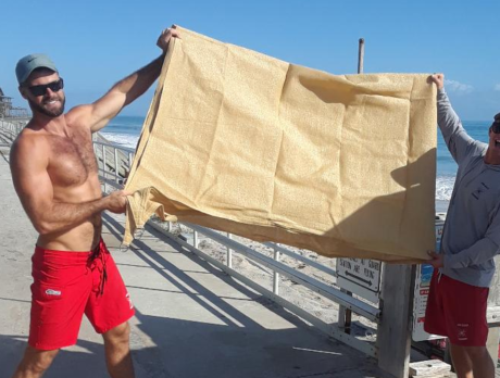 Vero lifeguards receive sun shade for Humiston tower