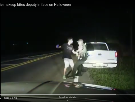 ‘He’s biting me,’ – Dash cam footage released in Halloween face biting incident