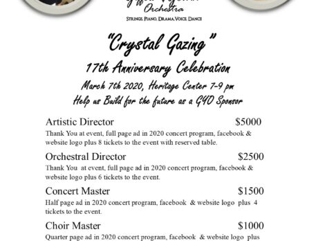 Crystal Gazing 17th Anniversary Fundraiser for the Gifford Youth Orchestra