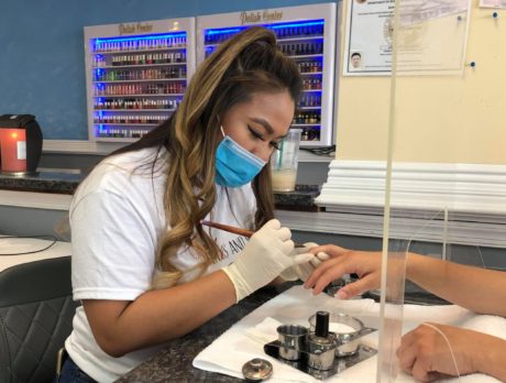 Customers mask up, get polished as salons reopen
