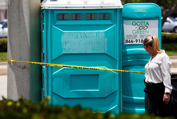 Construction workers find man’s body inside Porta Potty