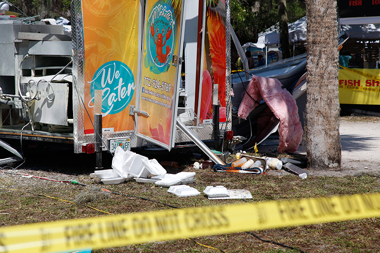 Woman suffers severe burns to arms, legs in food truck explosion at festival