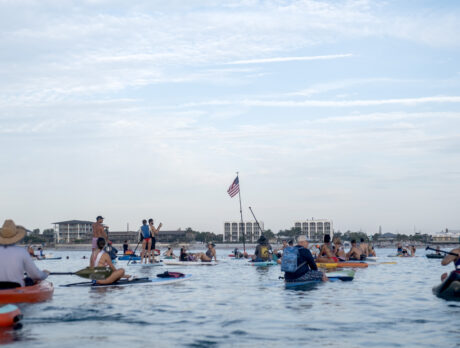 ‘Swim to the Wreck’ attracts a raft of patriotic paddlers