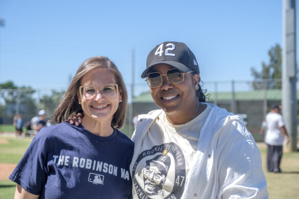 New generation hits iconic playing field as Jackie Robinson’s granddaughter visits