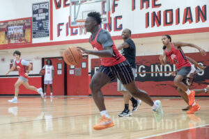 VBHS forward Andre Ferguson maneuvers the ball down the court during practice. PHOTO BY JOSHUA KODIS