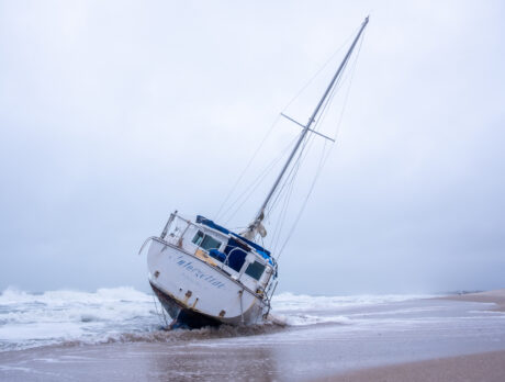 Sailboat washes ashore near South Beach