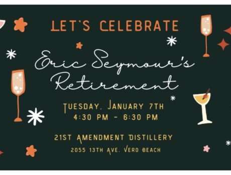 Schools Asst. Supt. Eric Seymour’s retirement party Tues. Jan. 7 at 21st Amendment Distillery