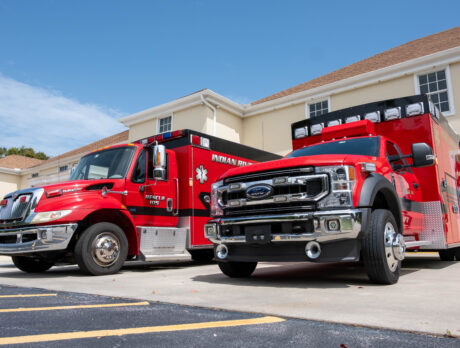 Shores’ new ambulance goes up in smoke