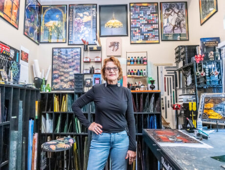 Working with stained glass keeps Self artistically satisfied