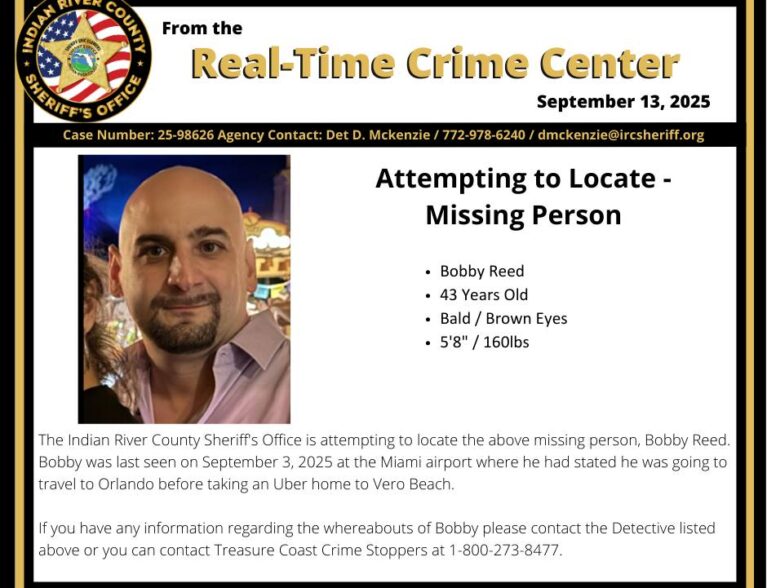 Deputies search for Vero Beach man missing since Sept. 3